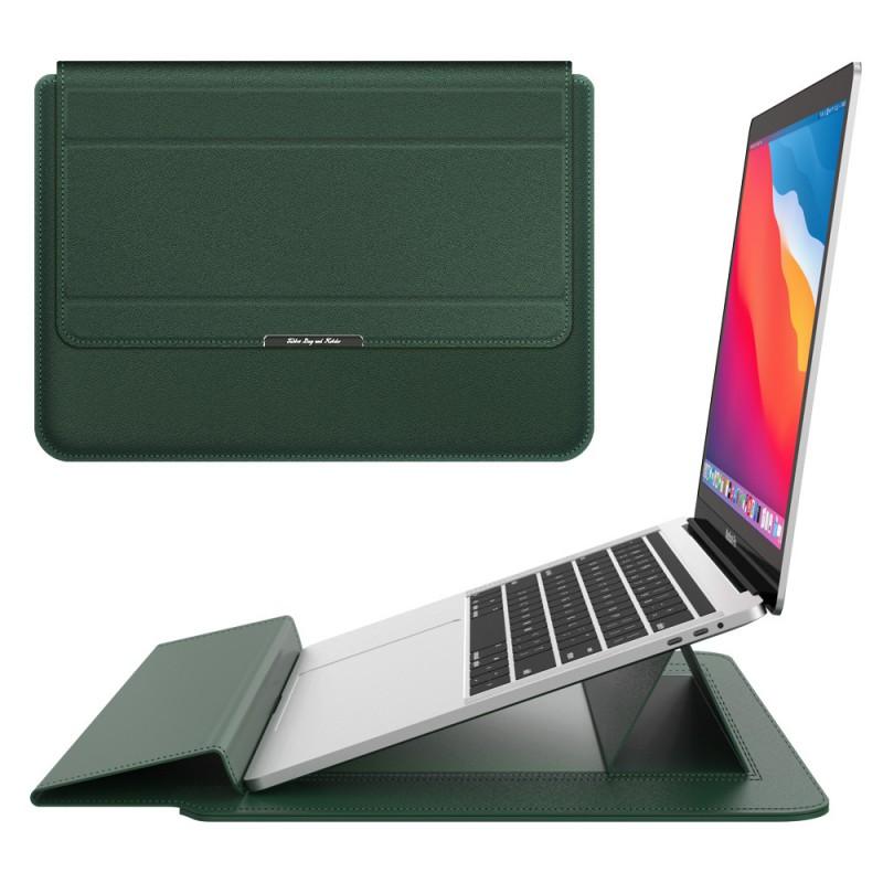 3-in-1 Laptop Sleeve With Built-in Stand MacBook Air Pro 13.3 14 16.1 Inch PU Leather Protective Case