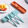 3 в 1 портативный набор столовых приборов многоразовый домашний дорожный набор столовых приборов вилка ложка нож с коробкой набор столовых приборов для пикника походная посуда