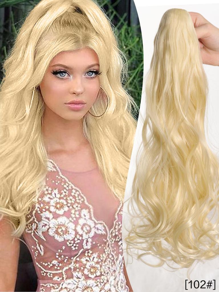 18-дюймовый черный красный блондин коричневый конский хвост наращивание коготь вьющиеся волнистые клипсы накладные волосы конский хвост наращивание волос длинный конский хвост синтетический для женщин