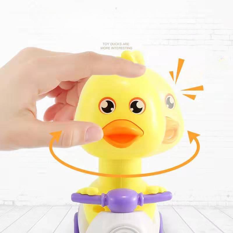 Inertia Pull-Back Duck Motorcycle, Cool Sliding Duck, No Battery Press Plastic Pull-Back Car