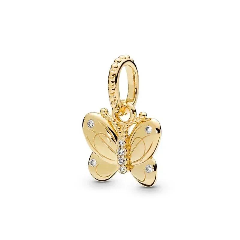 Роскошный золотой цвет серии S925, стерлинговое серебро, классический блестящий кулон «Древо жизни», подходит для оригинального браслета, подарок «сделай сам»