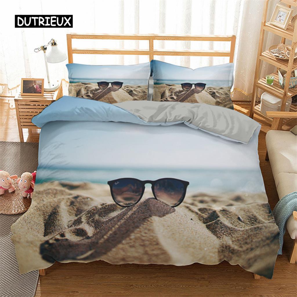 Комплект постельного белья Starfish Summer Beach Seashell Starfish Twin Комплект постельного белья из полиэстера Hawaiian Tropical Nature Sea King Quilt Cover