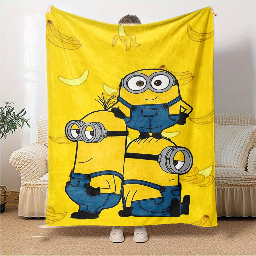 Minions Bananas Adventure Blanket Soft Throw Blanket For Home Bedroom Bed Sofa Travel Office Solid Christmas Blanket
