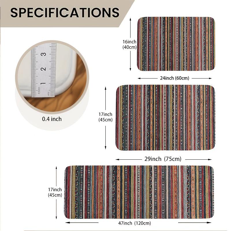 1 шт. анти-усталостные кухонные коврики, богемный принт, водонепроницаемый нескользящий толстый мягкий кухонный коврик, прочный, удобный стоячий коврик для кухни