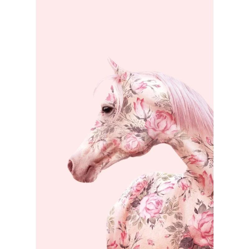Fashion Giraffe Zebra Flamingo Party Pink Poster Animals Wall Art Canvas Painting Posters for Living Room Modern Home Decor