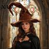 Soft Fabric Witch Cap for Stage Performance Hat Women, Large Ruched Velvet Wizard Comfortable Role Play Halloween Party, Cosplay Costume, Accessory