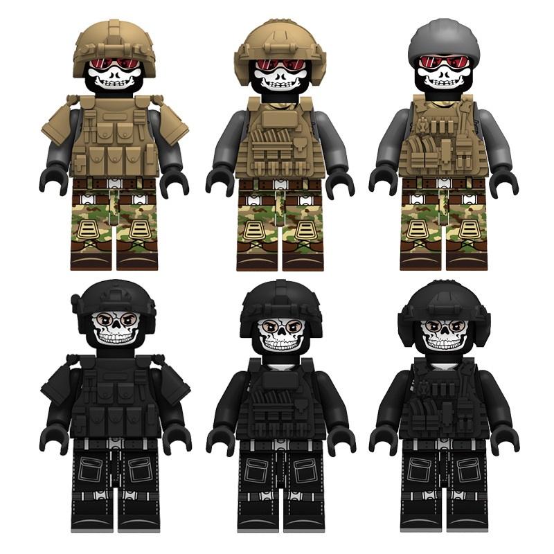 Военное оружие, камуфляж, призрак, спецназ, солдат, тактический жилет, аксессуары, детали для минифигурок, строительные кирпичи, игрушки