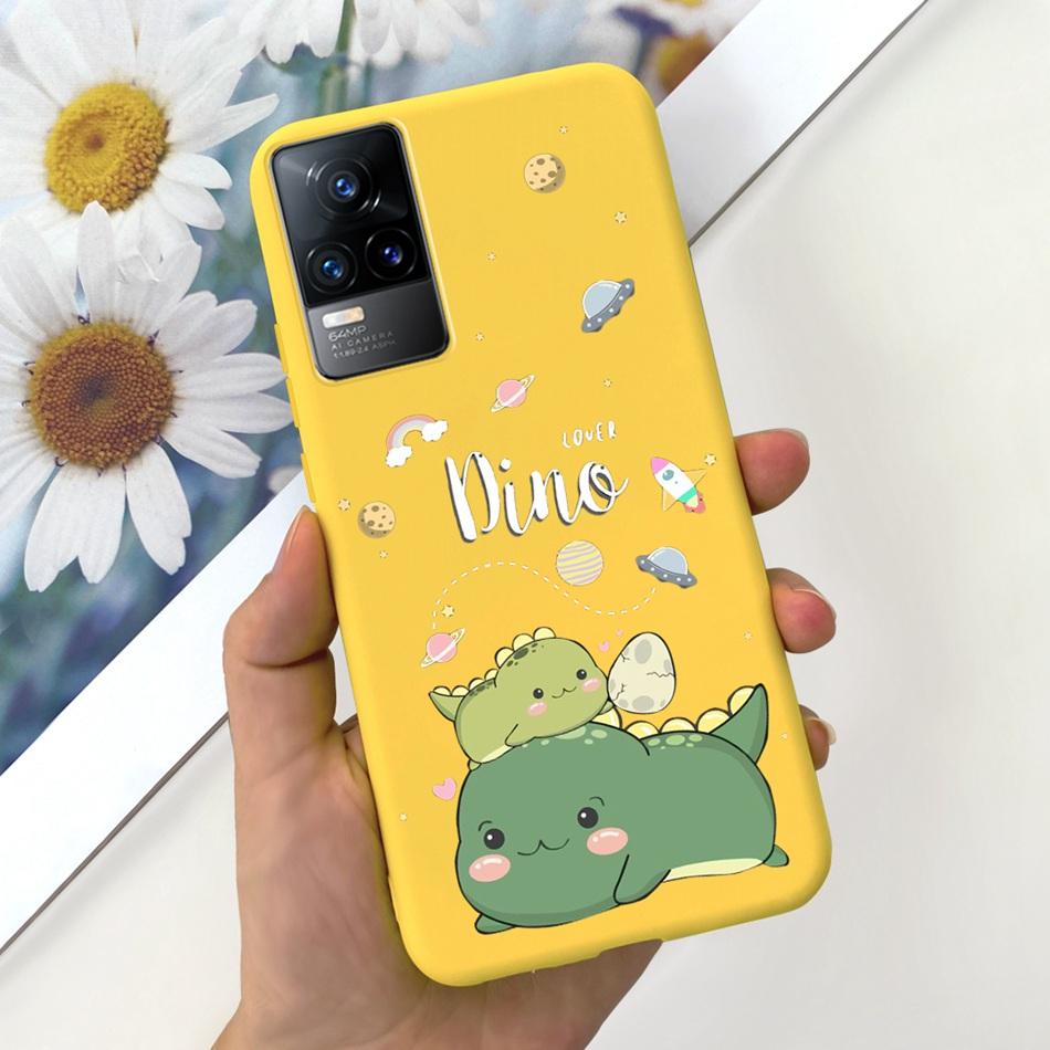 Чехол для Vivo V21e Чехол Vivo V21E 4G V 21E V2061 Милый Мультяшный Конфетный Цвет Мягкий Силиконовый ТПУ Задняя Крышка Телефона