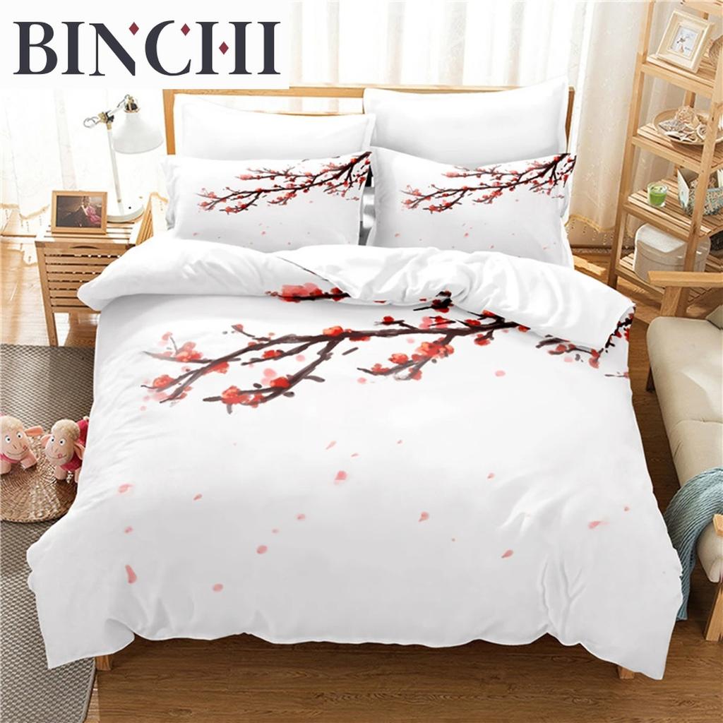 3Pcs Duvet Cover Collection 3D Branch Flower Bedding Collection Soft Comfortable Breathable Duvet Cover For Bedroom Guest Room Decor
