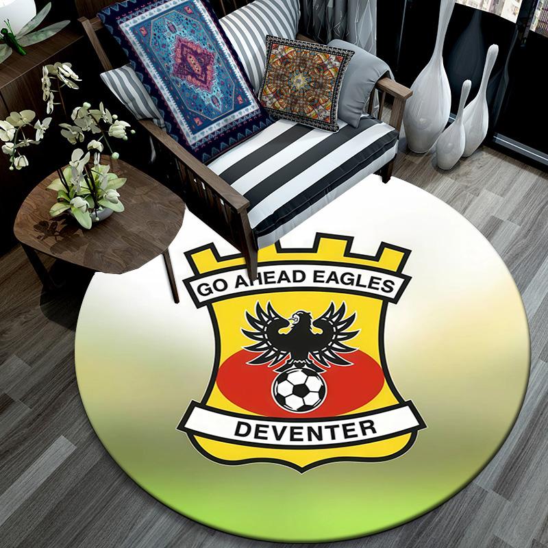 Go Ahead Eagles Round Area Rug,Carpet Rug for Living Room Bedroom Sofa Playroom Decor,Non-slip Floor Mat