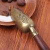 Wooden Handle Tea Shovel Tea Spoon Copper Ebony Coffee Scoops Tableware Teaspoons Easy Clean Anti Sprinkle Tea Spoon KTY