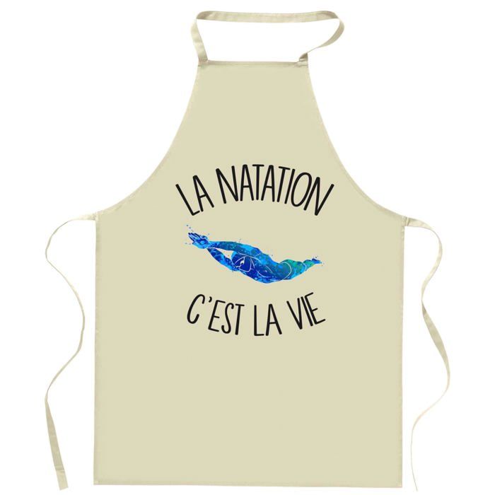 Planetee Tablier de cuisine natation C'est la vie | Cadeau Original Humour pour Cuisinier et Cuisinière Vêtement Blouse