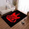 Red Electric Guitar "Just Rock" Design Non-slip rug suitable for living room and bedroom sofas