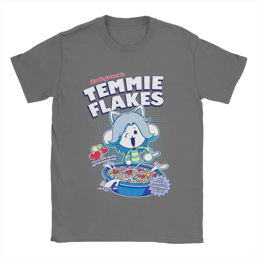 Повседневные футболки Temmie Flakes Undertale с круглым вырезом, 100% хлопок, футболка с коротким рукавом, игровая футболка, новые топы
