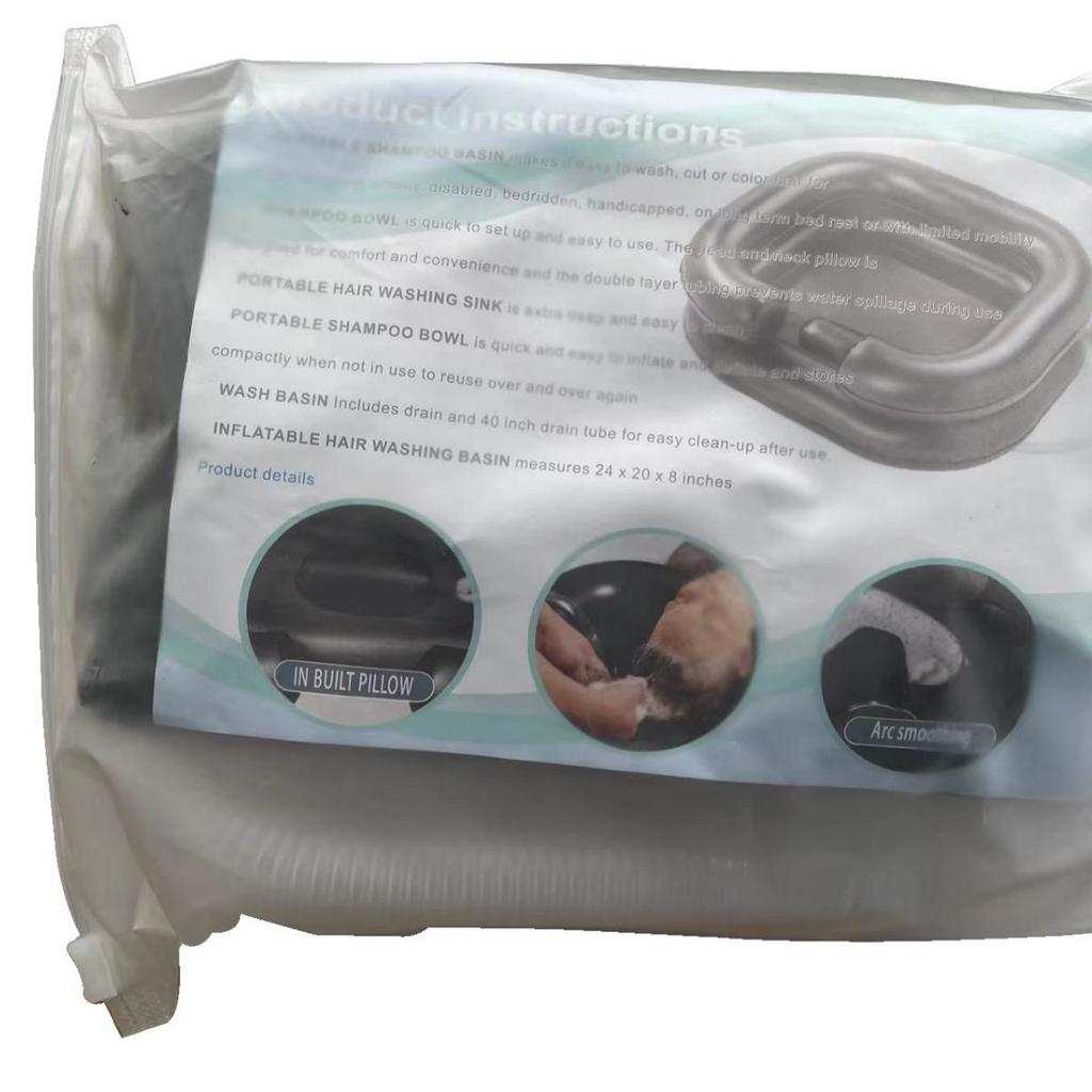 Утолщенная ПВХ надувная раковина для мытья головы со встроенной подушкой для лежачих больных, пожилых людей, беременных женщин и детей