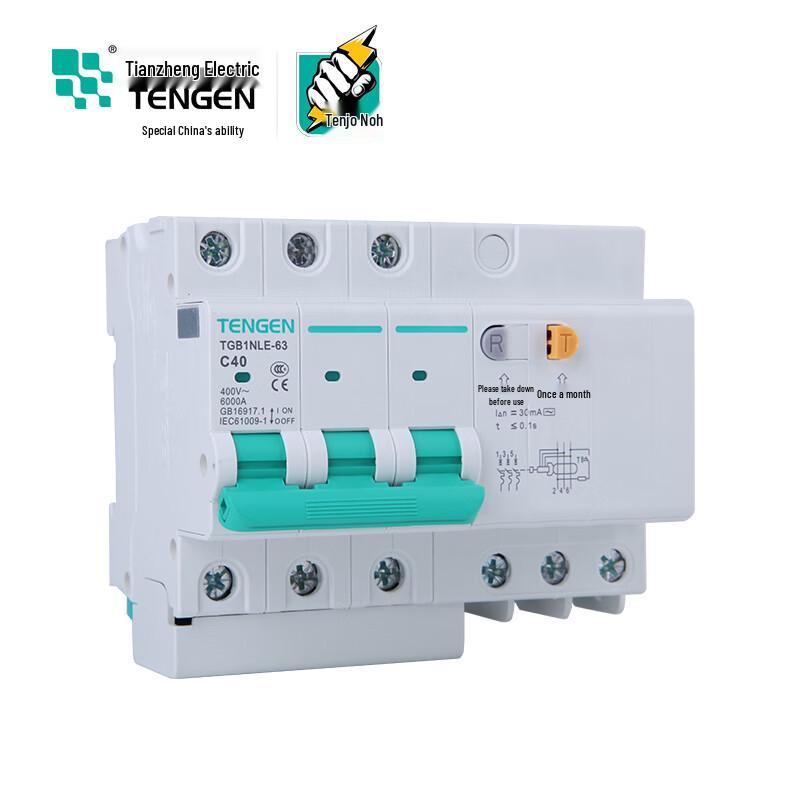 Tianzheng Electric TGB1NLE-63 3-полюсный миниатюрный автоматический выключатель дифференциального тока