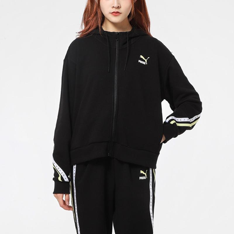 Puma Спортивная повседневная вязаная куртка-кардиган с капюшоном женская куртка черная 531077-01