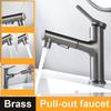 Single Hole Bathroom Basin Faucet Pull-out Brass Faucet Hot and Cold Water Mixer Water Tap Single Hole For Bathroom Sinks Taps