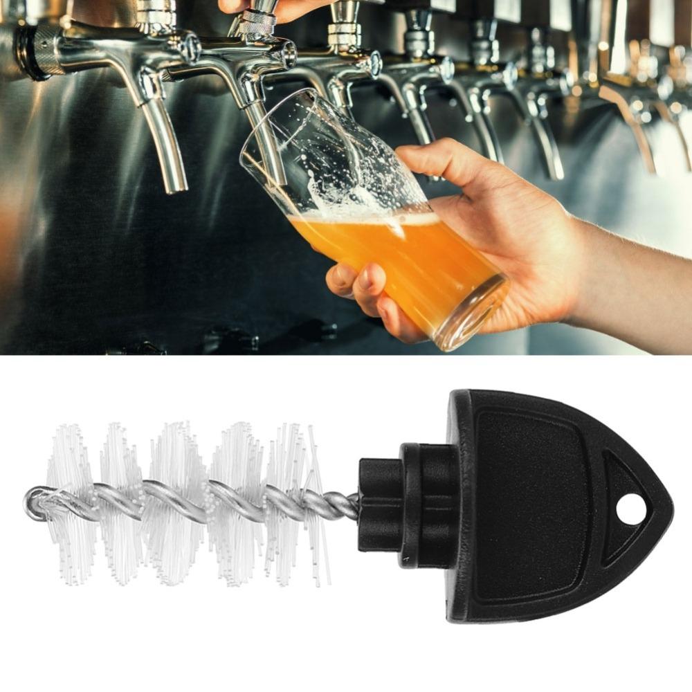 15pcs Nylon Beer Tap Plug Brush Black Cleaning Accessories Professional Nylon Brush Kegging System