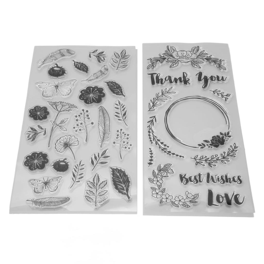 2 шт. штампы в виде бабочек с прозрачной печатью из силикона для самостоятельного изготовления комбинированных карточек, декоративные штампы