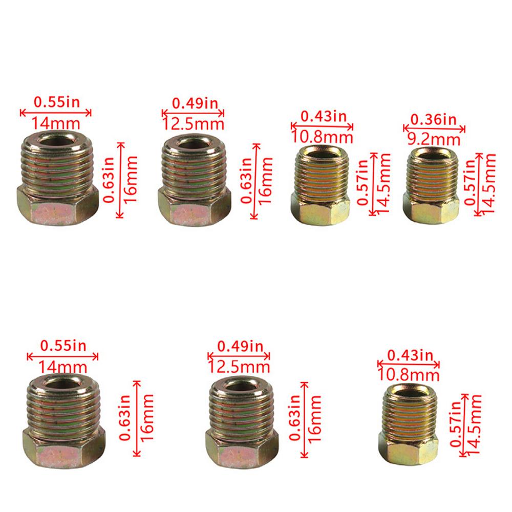 Brake Lines Fittings Assortment Rustproof Brake Lines Tubing Connector Brake Lines Connector Brake Oil Pipe Nut Union for Car