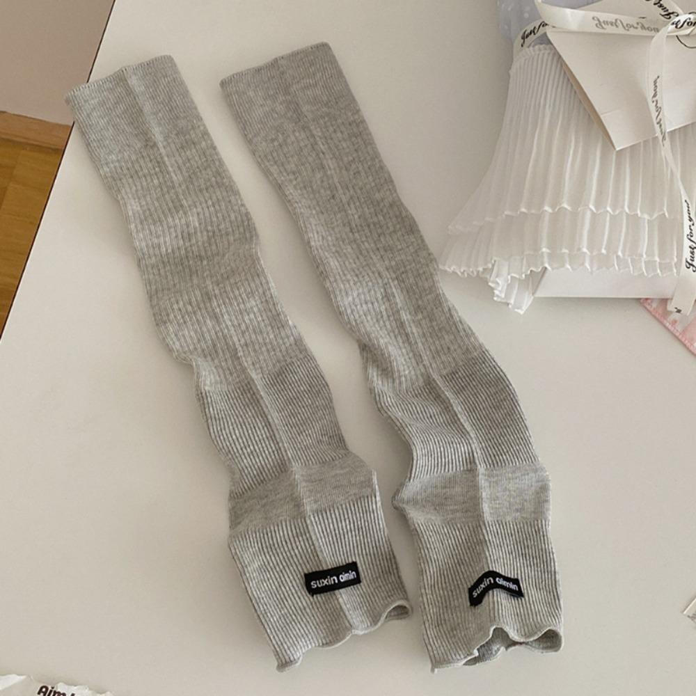 1Pair Thin Leg Warmers Cotton Knitted Foot Cover Cute Women Long Socks Lolita Style