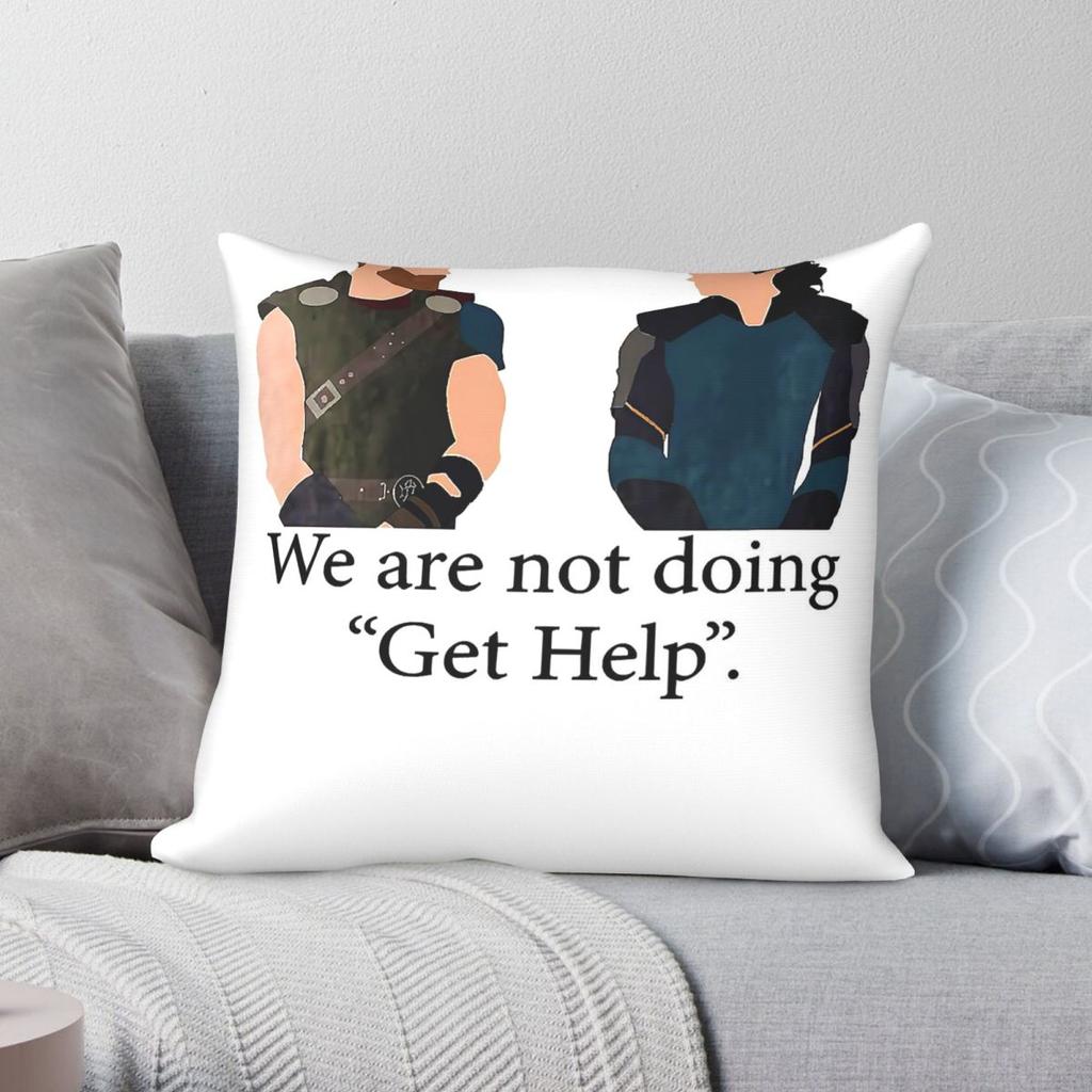 We Are Not Doing Get Help Square Pillowcase Polyester Linen Velvet Printed Zip Decor Throw Pillow Case Sofa Seater Cushion Case