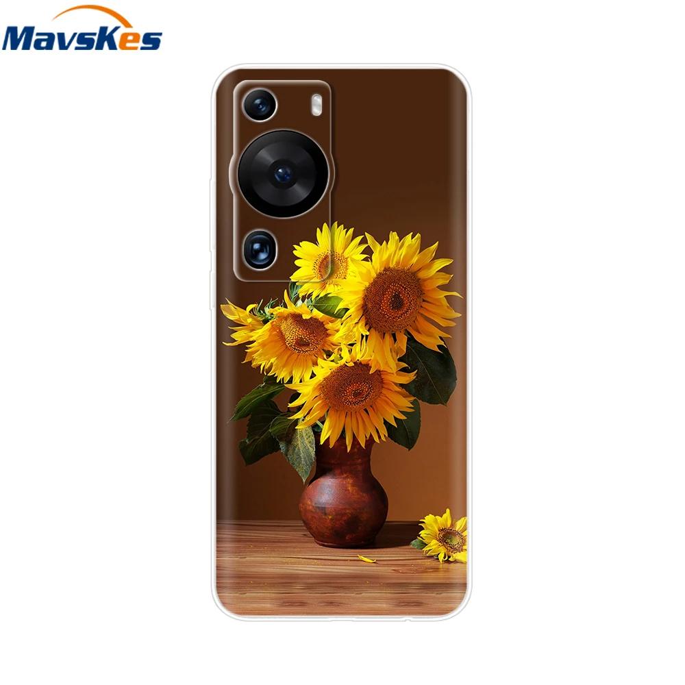 Чехол для Huawei P60 Pro Милое Сердце Мультяшный Расписной Силиконовый Прозрачный ТПУ Задняя Крышка Для Huawei P 60 P60 2023 P60Pro Чехлы для Телефона