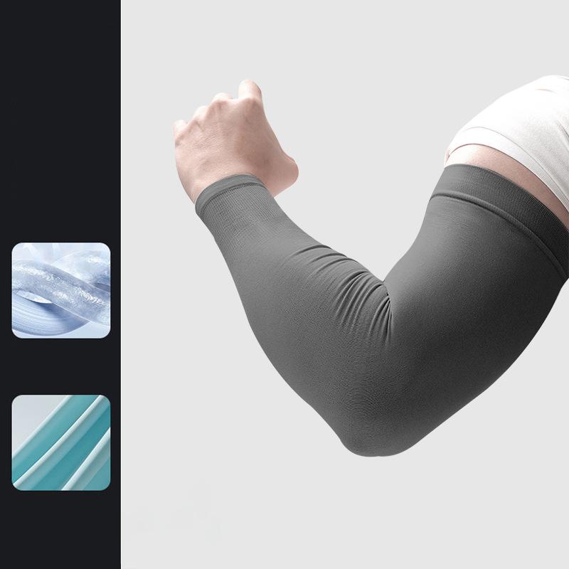 Рукава из ледяного шелка для женщин, летние, солнцезащитные, мужские, для рыбалки, велоспорта, дышащие, двухпальцевые, нескользящие, утепляющие рукава для вождения