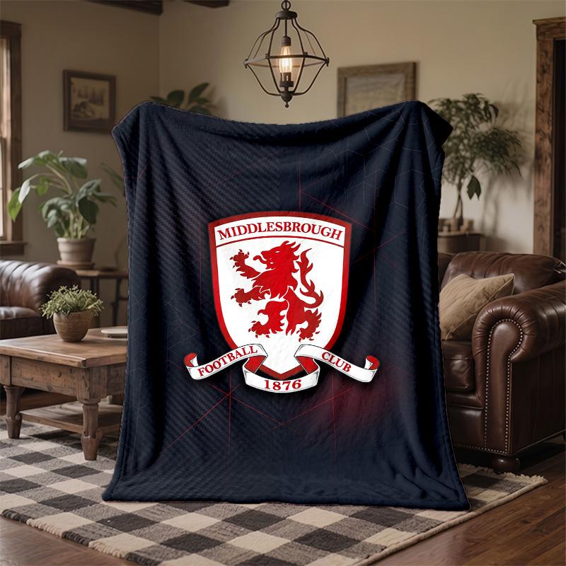 Middlesbrough Theme Fleece Blanket Cozy Soft Plush Blanket For Bedroom Couch Travel