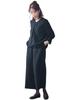 Black Formal Made of Japanese Fabric Washable Cuffs Sleeve Blouse Wide Pants Set Large Sizes Available Black 6L [Nissen] [Mourning Clothes/Formal