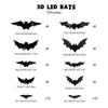 60 PCs Halloween Bats Wall Decor Battery Powered Bats Decorations Wall Stickers for Halloween Party Bedroom Window Decorations
