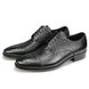 Fashion Alligator Stylish Leather Men Dress Suit Oxford Shoe Genuine Handmade Fashion Daily Office Derby Shoes Customized Size Logo