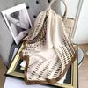 New white 71CM premium silk scarf women's neck protector scarf spring and autumn retro scarf shawl tied bag straight hair