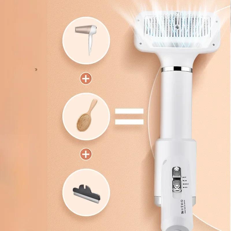 Регулируемая температура Фен и расческа для шерсти собак и кошек для ухода за домашними животными, 2-в-1, Тихий, Фен для щенячьей шерсти