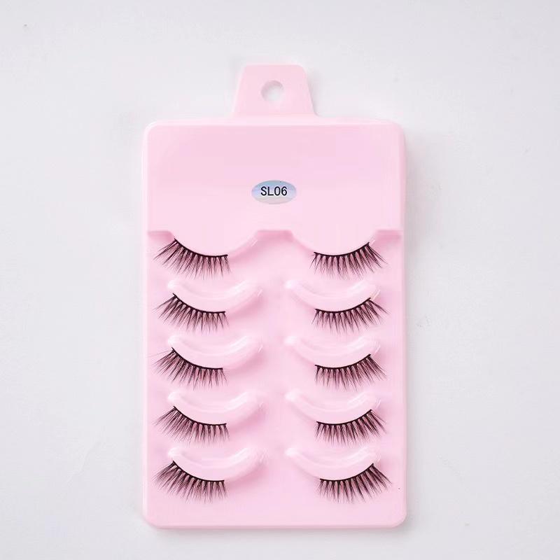 Половинные ресницы, 5 пар натуральных пушистых накладных ресниц, манга, 3D искусственные норковые ресницы, мягкие крылатые ресницы, инструмент для наращивания ресниц