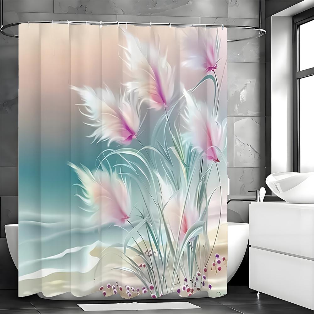Fantasy Reed Shower Curtain, Bathroom Decorative Shower Curtain, Waterproof Shower Curtain with Hooks