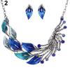 Ретро тибетский лист павлин кристалл горный хрусталь серьги короткий комплект ожерелья