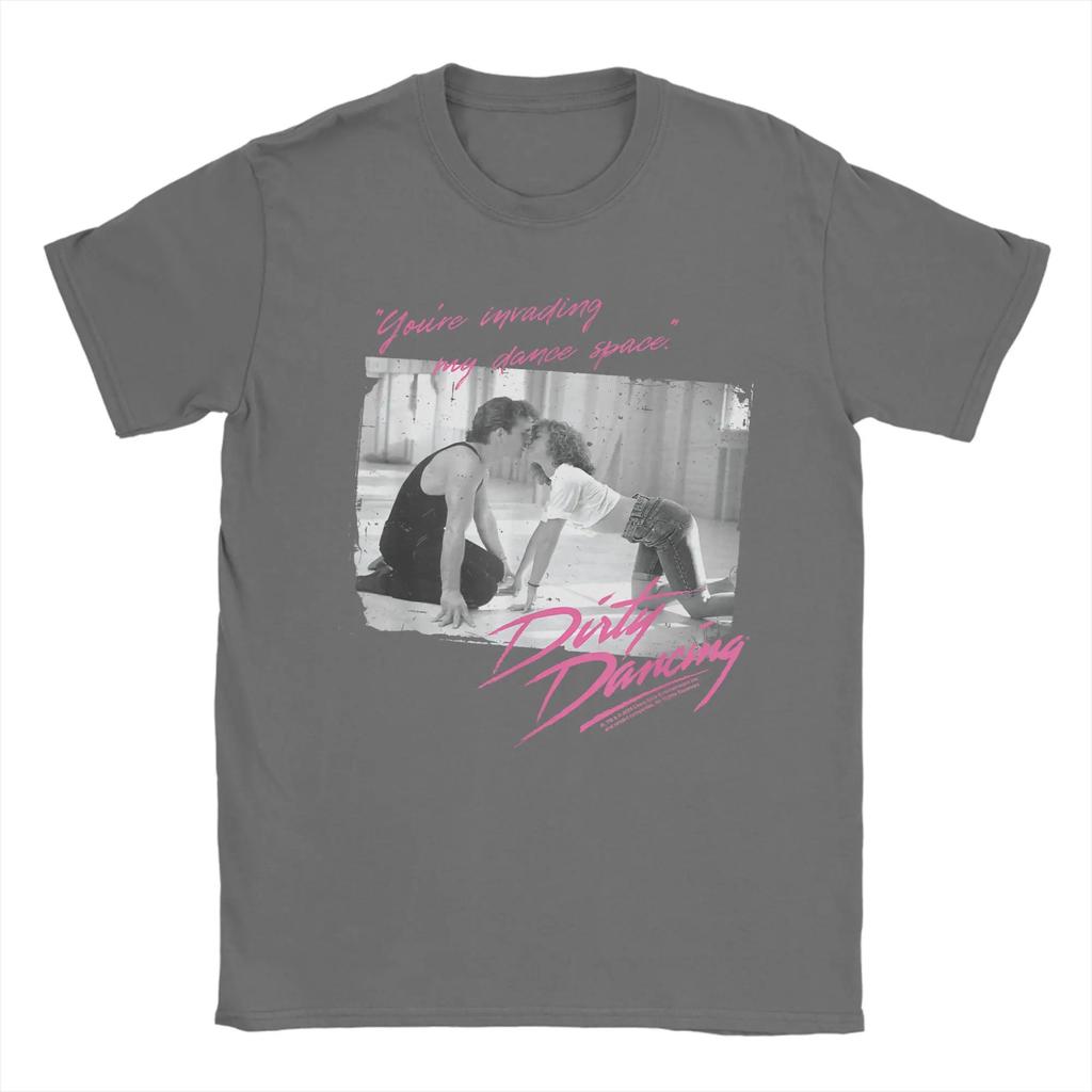 Потрясающая футболка Dirty Dancing 'Ты вторгаешься в мое танцевальное пространство' Мужская с круглым вырезом Футболка Одежда