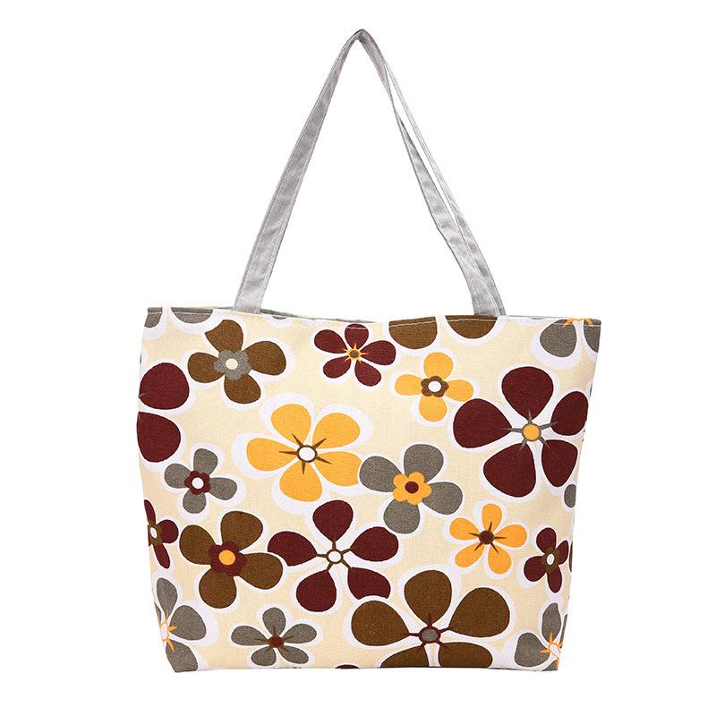 Canvas Bag Large Capacity Shoulder Women's Bag Printed Handbag Tote Bag Literary Canvas Bag Bag