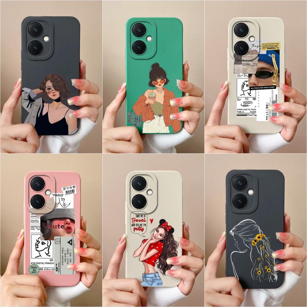 Чехол для телефона для Vivo X90 Pro V29 Lite Y36 Y27 Y17S Y78 + Высококачественная модная крутая защитная пленка для экрана для девочек и мальчиков, бампер, силиконовый мягкий корпус для Vivo Capa