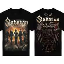 Новые горячие официальные графические топы Sabaton для женщин и мужчин, оверсайз, футболка в стиле Y2k, группа хэви-метал, короткий рукав, женские, мужские, высококачественные футболки 1