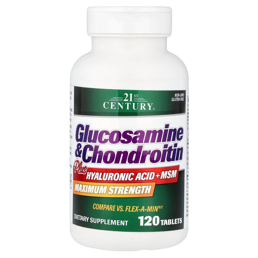 21st Century Sentry Glucosamine & Chondroitin Plus Hyaluronic Acid + MSM, 120 Tablets