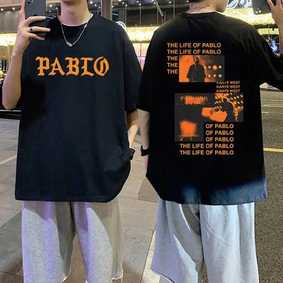 2024 Kanye West Графический принт Футболка THE LIFE OF PABLO Футболка Лето унисекс Женская мода в стиле хип-хоп Негабаритные футболки с короткими рукавами унисекс