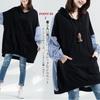 KumiModa Split Long Sleeve Pullover Loose Plus Sizes Women's Hoodie, Hooded, Top, Outerwear, Fit, Oversized, Figure-Flattering, Slimming, Unisex,