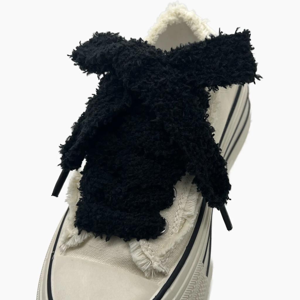 Женские Повседневные Холщовые Белые Балетки Шнурки Аксессуары Ширина 2,2 см 1 Пара Милые Плюшевые Кроссовки Шнурки Мужские