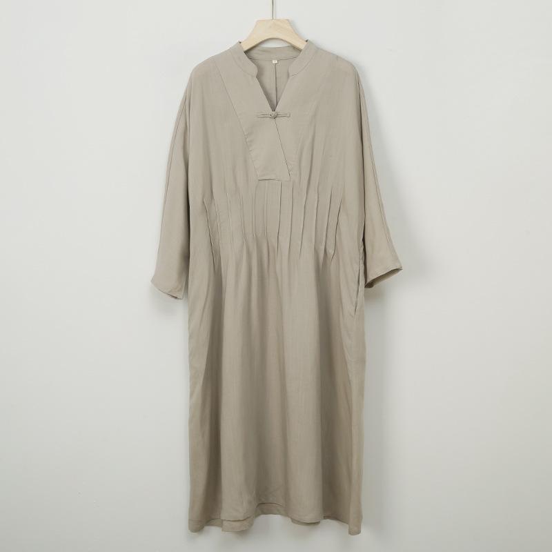 Johnature Женские винтажные платья с длинным рукавом, весенние платья, однотонные, с застежкой на пуговицы, платья А-силуэта