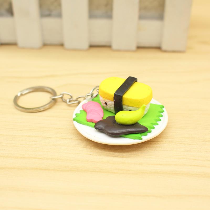 New Japanese Restaurant Sushi Salmon Simulation Food Keychain Pendant Creative Gift