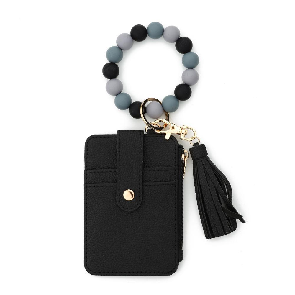 Браслет-брелок из искусственной кожи, держатель для карт, богемный стиль, нарукавная повязка, визитница, брелок для ключей, для повседневного использования
