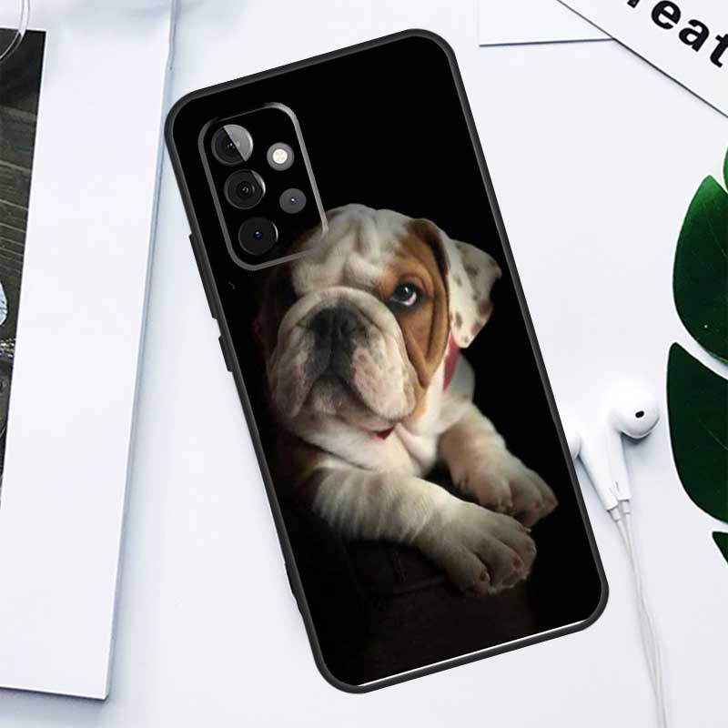 British English Bulldog For Samsung Galaxy A52 A22 A32 A54 A34 A14 A55 A35 A15 A53 A33 A13 A05 A06 A16 Phone Case
